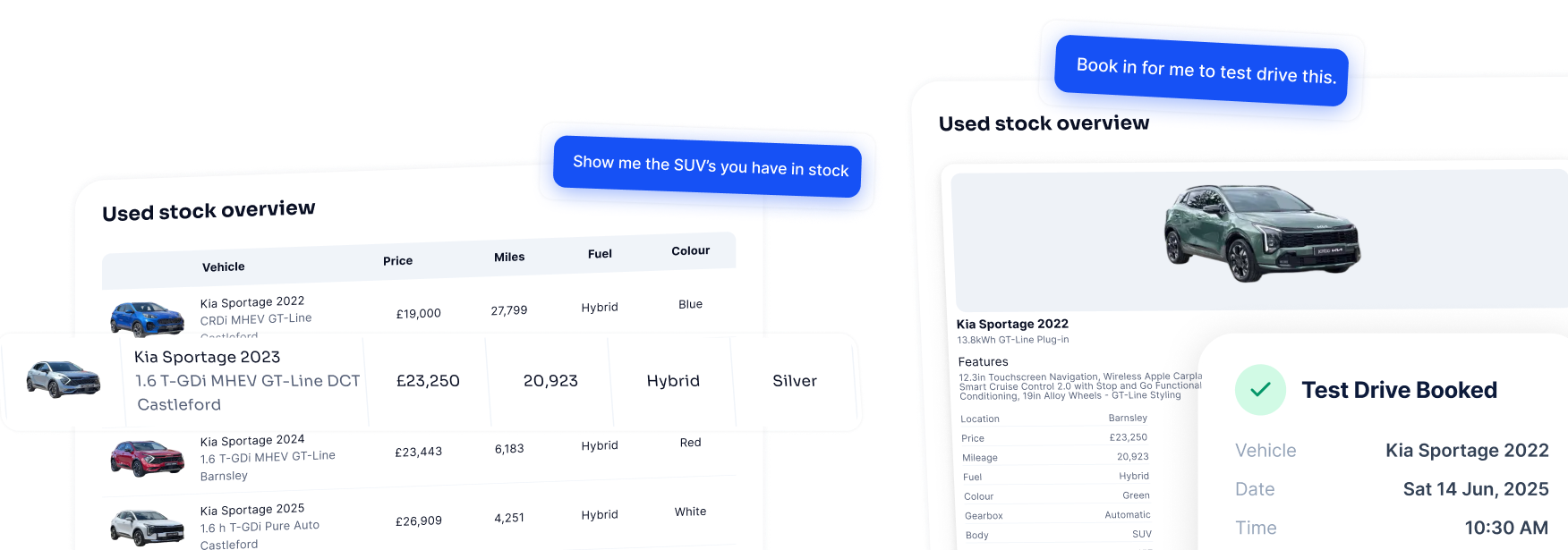 Dealership chat turning a customer request into a complete lead